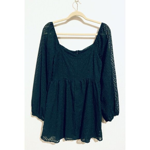 Altard State Dress Womens Large Green Textured Floral Babydoll Coquette Fairy - Picture 4 of 7